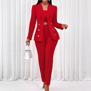 Women's Temu Fall Winter Fashion Long Sleeve Small Suit Outfit Three-piece Suit