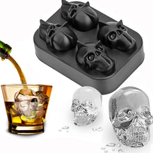 Load image into Gallery viewer, Creative DIY Three-dimensional 4-piece Silicone Skull Ice Cube Mold
