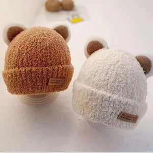 Gorro infantil de peluche de punto con dibujos animados