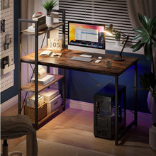 Cargar imagen en el visor de la galería, Computer Desk With LED Light, Small Space Desk
