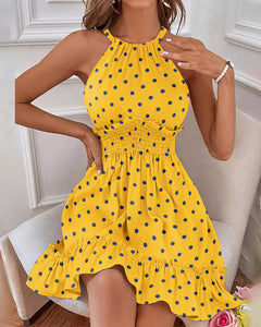 Hot-selling Floral-print Strap Casual Dress