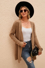 Load image into Gallery viewer, Openwork Horizontal Ribbing Open Front Cardigan
