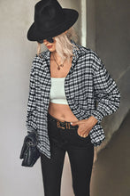 Load image into Gallery viewer, Plaid Button Front Dropped Shoulder Shirt
