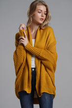 Load image into Gallery viewer, Dolman Sleeve Open Front Ribbed Trim Longline Cardigan
