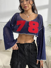 Load image into Gallery viewer, Contrast Patches Long Sleeve Cropped Knit Top
