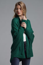 Load image into Gallery viewer, Dolman Sleeve Open Front Ribbed Trim Longline Cardigan
