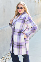 Load image into Gallery viewer, Double Take Full Size Plaid Button Up Lapel Collar Coat
