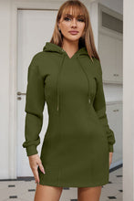 Load image into Gallery viewer, Drawstring Long Sleeve Hooded Dress
