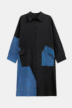 Load image into Gallery viewer, Mixed Print Button Down Midi Shirt Dress with Pockets
