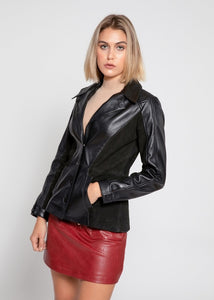 Blazer de piel de ante Myrcella para mujer