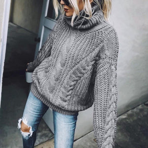 high neck knitted sweater