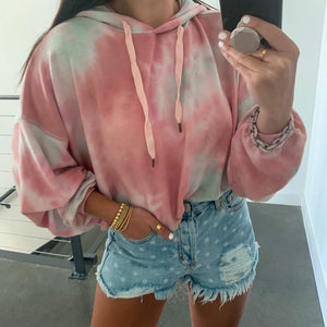 Loose Tie-dye Printed Long Sleeve Sweatshirt