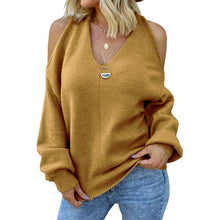 Load image into Gallery viewer, Halter Off Sholder Solid Color Pullover Sweater
