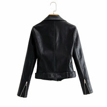 Load image into Gallery viewer, Pu Leather Long Sleeve Autumn Winter Street Jacket Coat
