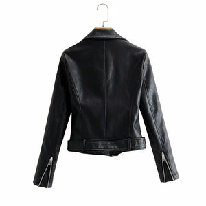 Pu Leather Long Sleeve Autumn Winter Street Jacket Coat