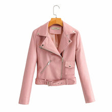 Load image into Gallery viewer, Pu Leather Long Sleeve Autumn Winter Street Jacket Coat
