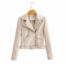 Load image into Gallery viewer, Pu Leather Long Sleeve Autumn Winter Street Jacket Coat
