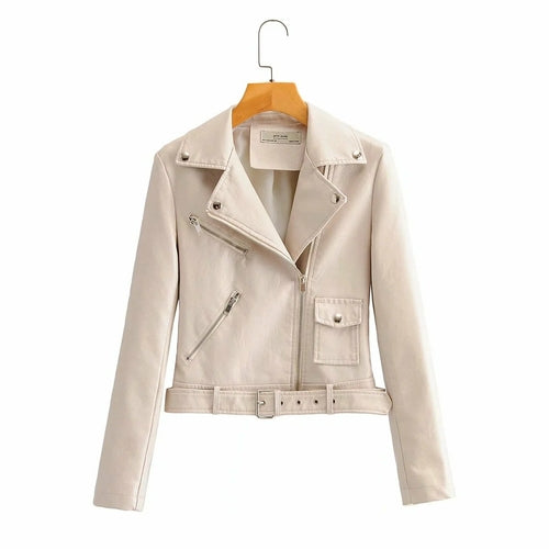 Pu Leather Long Sleeve Autumn Winter Street Jacket Coat