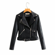 Load image into Gallery viewer, Pu Leather Long Sleeve Autumn Winter Street Jacket Coat
