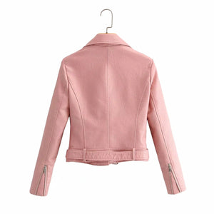 Pu Leather Long Sleeve Autumn Winter Street Jacket Coat