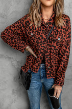 Load image into Gallery viewer, Leopard Print Raw Hem Jacket
