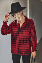 Load image into Gallery viewer, Plaid Button Front Dropped Shoulder Shirt
