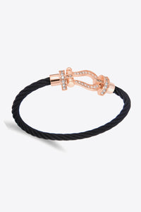 Pulsera de cable con diamantes de imitación para hombre