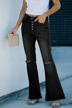 Load image into Gallery viewer, High Waist Button Fly Flared Jeans
