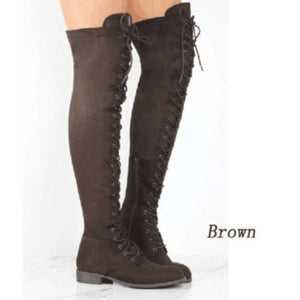 Botas de invierno para mujer de cuero para mujer