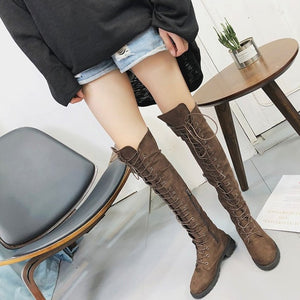 Botas de invierno para mujer de cuero para mujer