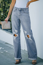 Load image into Gallery viewer, Distressed Straight Leg High Waist Jeans
