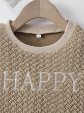 Cargar imagen en el visor de la galería, Conjunto de chándal y top con textura HAPPY para niños
