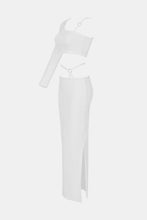 Load image into Gallery viewer, Grommet Detail Crop Top and Slit Skirt Set
