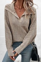 Load image into Gallery viewer, Heathered Horizontal-Ribbing Pullover Sweater
