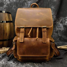 Load image into Gallery viewer, Camping Genuine Leather Thick Backpack
