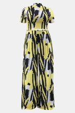 Load image into Gallery viewer, Plus Size Abstract Print Top and Wide Leg Pants Set with Pockets
