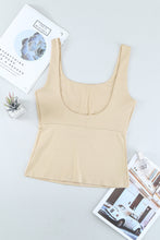 Load image into Gallery viewer, Heathered Cutout Scoop Neck Tank
