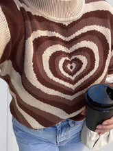 Load image into Gallery viewer, Heart Mock Neck Long Sleeve Sweater
