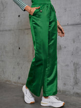 Load image into Gallery viewer, High Waist Satin Flare Pants with Pockets
