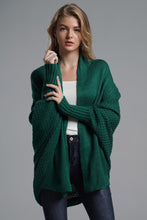 Load image into Gallery viewer, Dolman Sleeve Open Front Ribbed Trim Longline Cardigan
