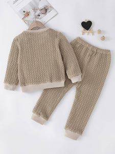 Conjunto de chándal y top con textura HAPPY para niños