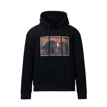 Load image into Gallery viewer, Men&#39;s rugby print hoodie BlackCF10004
