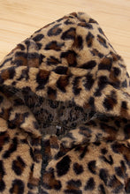 Load image into Gallery viewer, Girls Leopard Zipper Front Hooded Coat
