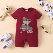 Load image into Gallery viewer, Plaid Bear Graphic MINI BOSS Graphic Jumpsuit
