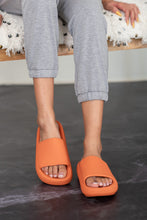 Load image into Gallery viewer, WeeBoo Go All Out Slide-On Sandals in Orange
