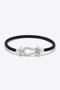 Pulsera de cable con diamantes de imitación para hombre