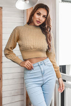 Load image into Gallery viewer, Round Neck Long Sleeve Cropped Sweater
