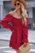 Load image into Gallery viewer, Smocked Off-Shoulder Tiered Mini Dress
