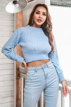 Load image into Gallery viewer, Round Neck Long Sleeve Cropped Sweater
