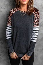 Load image into Gallery viewer, Leopard Striped Raglan Sleeve Top
